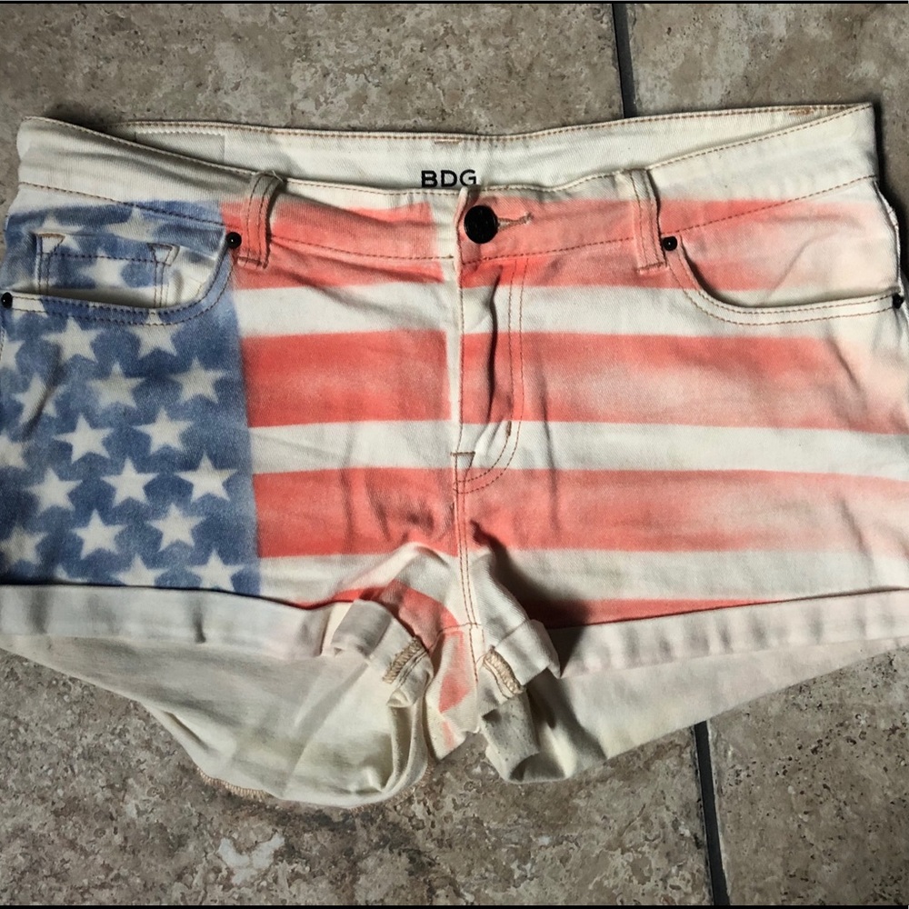 Homemade American Flag Jean Shorts- Size 31W.